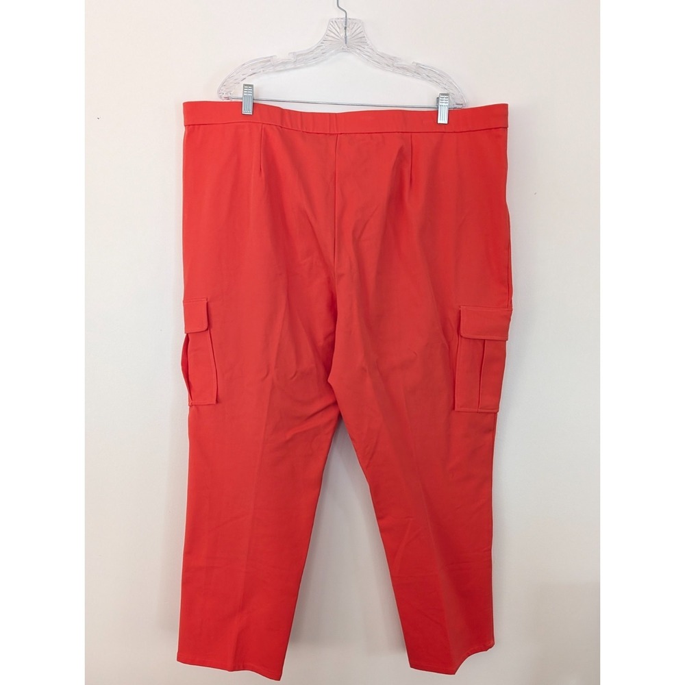 Isaac Mizrahi Live Plus 24W Stretch Ankle Cargo Pants Orange Pull On - Picture 6 of 7